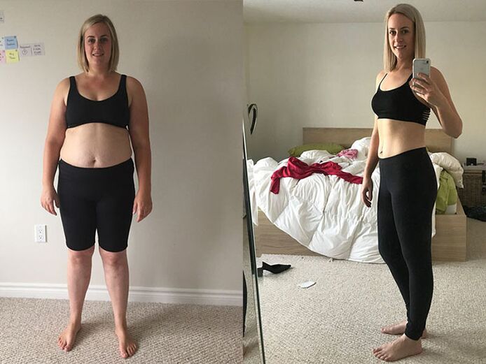 Sebelum dan selepas penurunan berat badan yang melampau dalam seminggu di rumah