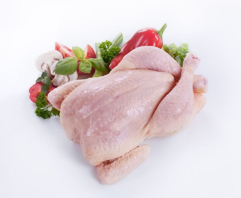 Pada hari ketiga diet 6 kelopak, anda boleh makan ayam dalam kuantiti tanpa had. 